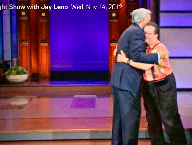 Hugging my old boss